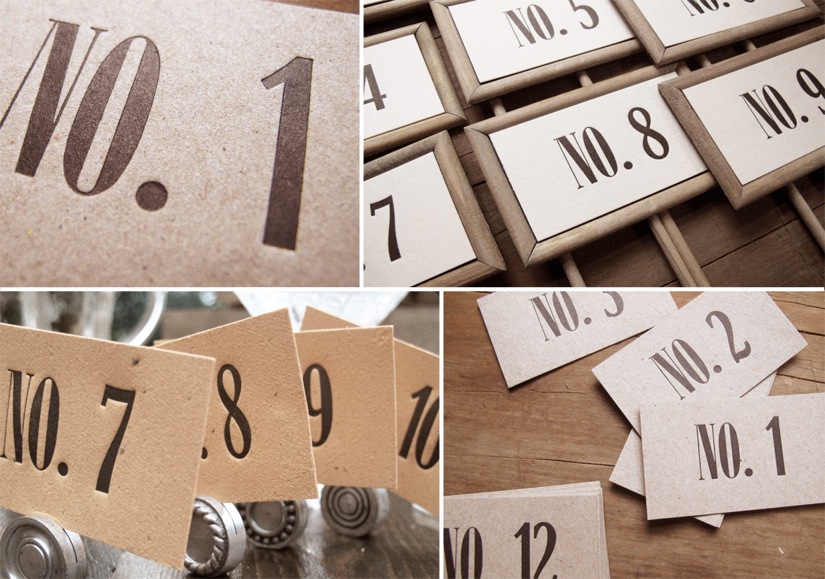 2 pressed paper the collectors room sydney letterpress table numbers